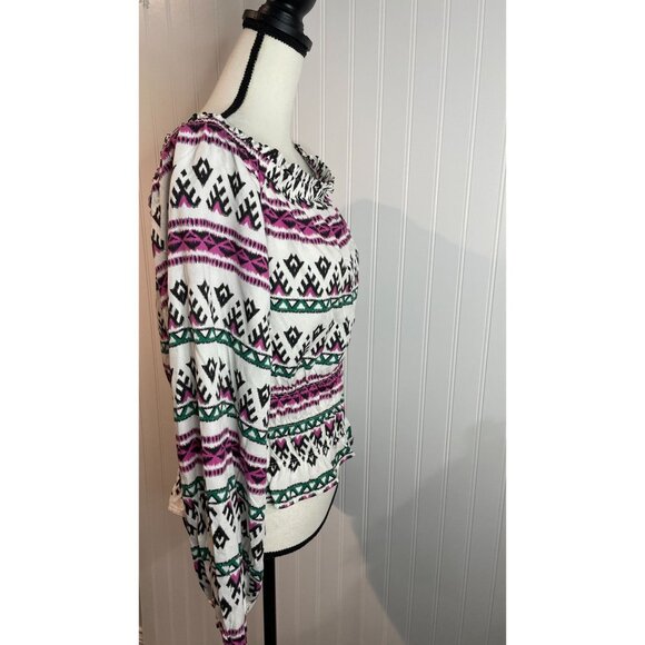 Wrangler Retro Womens Boho Off-Shoulder Top L Multicolor Rayon - Picture 6 of 16